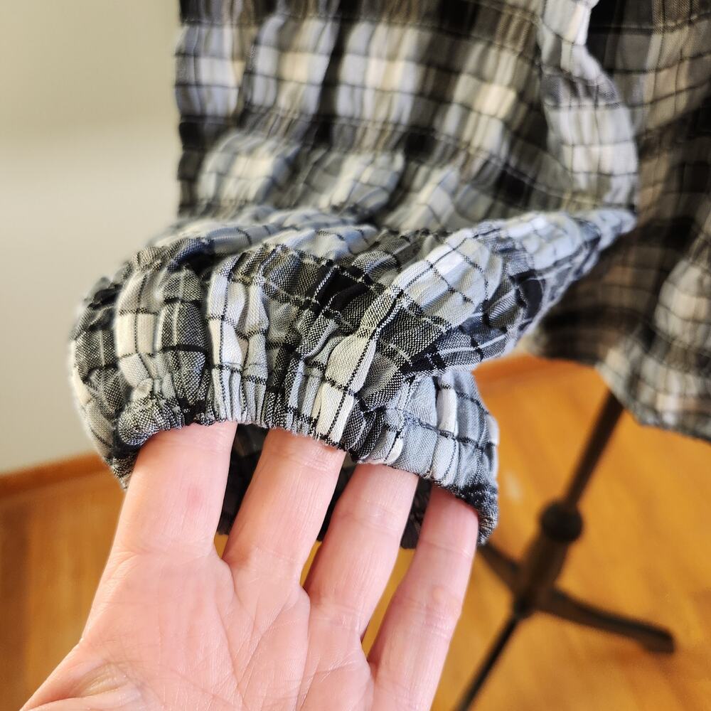 TOPSHOP NWT Ruffle Front, Plaid Button Up Top, Si… - image 9